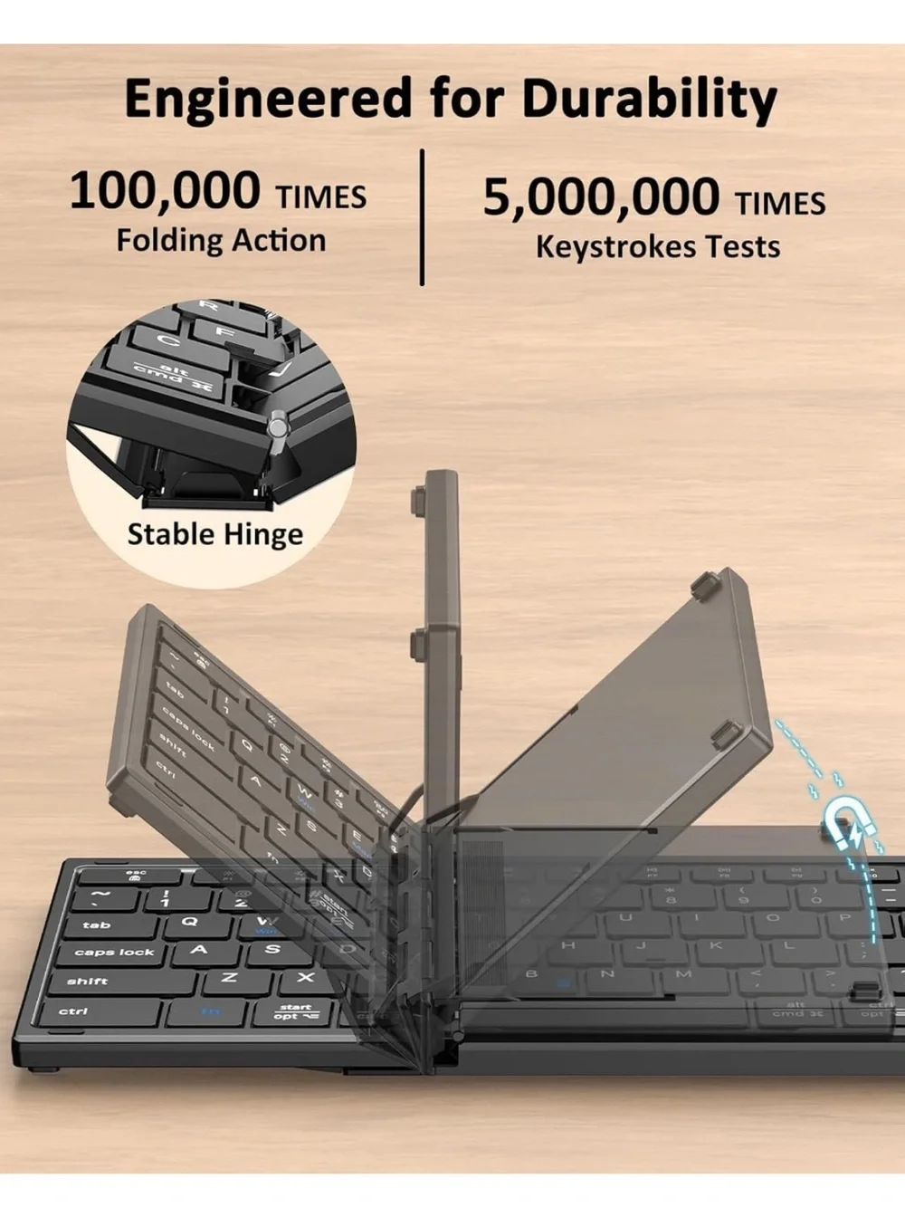 Foldable Wireless Keyboard and Mouse Set